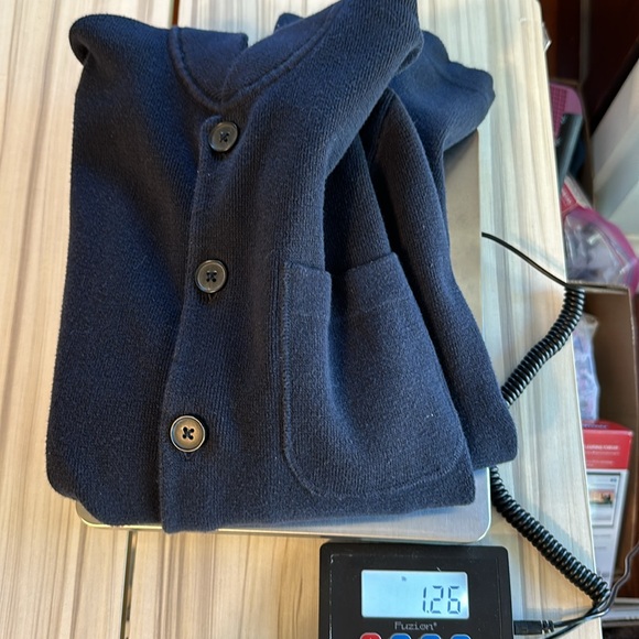 Banana Republic Unisex Button-Down Cardigan Navy Medium - Picture 6 of 6